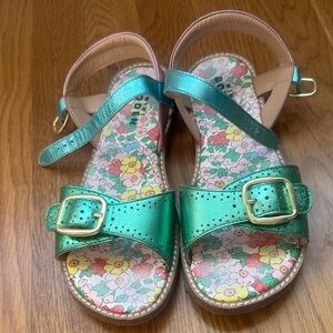 Mini Biden Blue, Pink, and Green Kids Sandals with Floral Insole